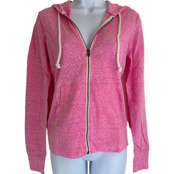 Aeropostale Lightweight Heathered Pink Long Sleeve Hoodie Size Medium - Picture 1 of 4